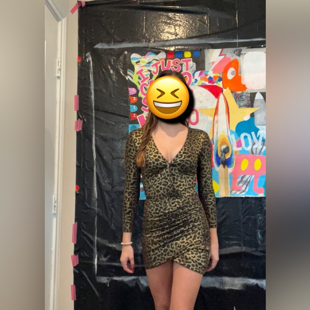 Lovers and friends mini dress, xxs, cat print